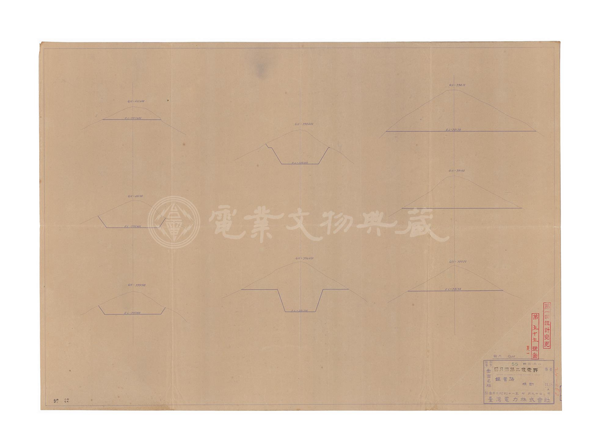 日月潭第二發電所　壓力鋼管　橫斷