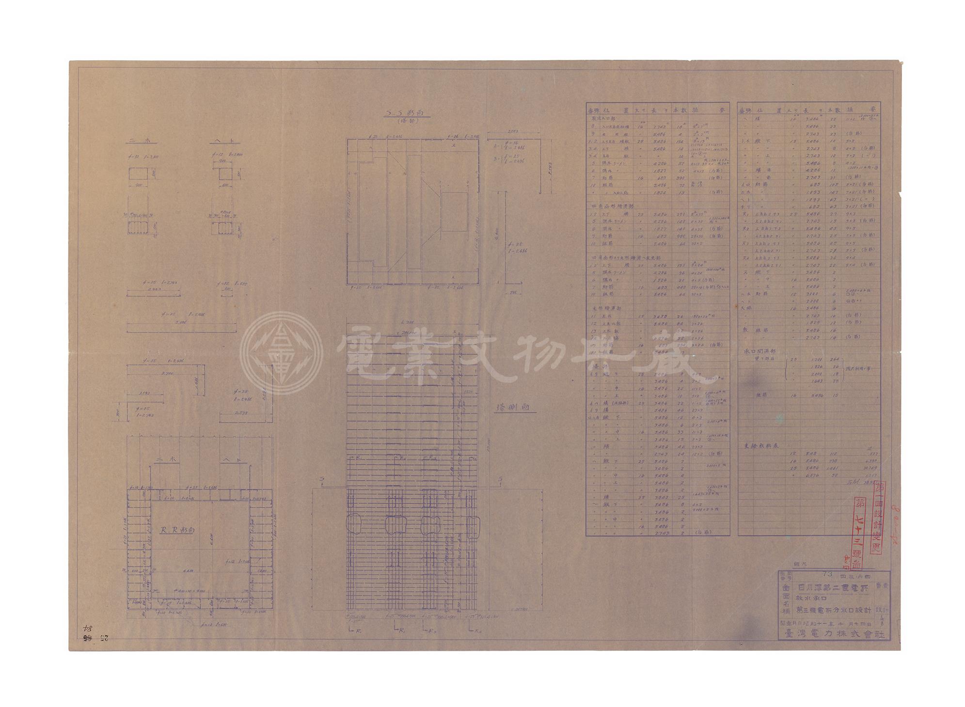 日月潭第二發電所　排水口　第三發電所分水口設計