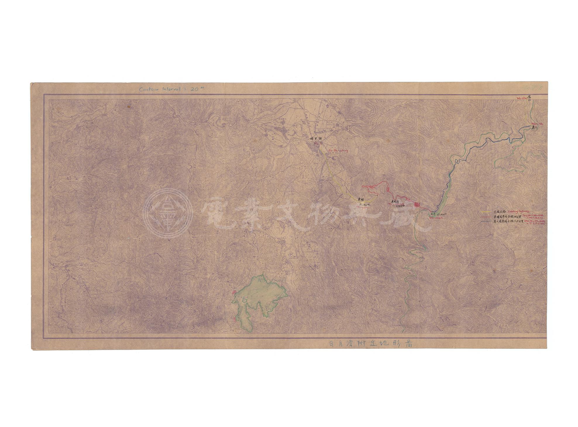 日月潭附近地形圖