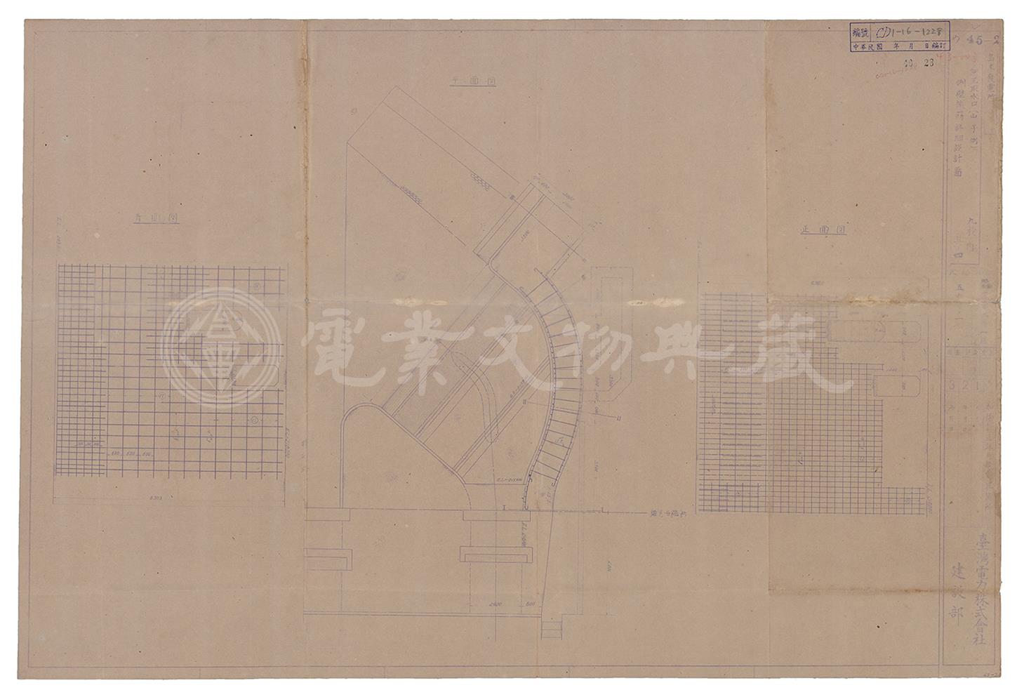 烏來發電所阿玉壩取水口山側側壁鋼筋細部設計圖