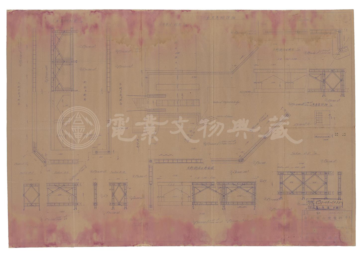 新龜山發電所新龜山壩左右岸護欄細部及右岸安裝一般圖