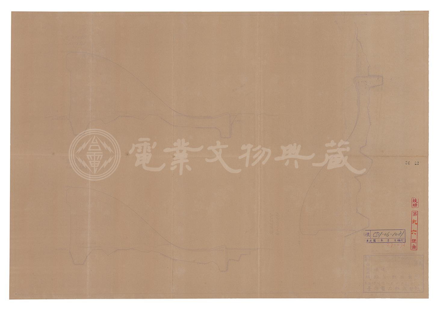 新龜山發電所新龜山壩竣工斷面圖(壩體左30.6m左35.4m左40.2m)