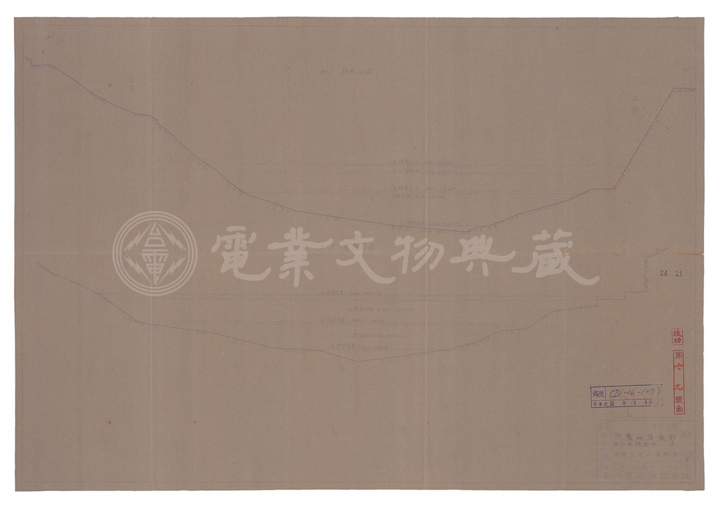 新龜山發電所迴水曲線關係南勢溪河川橫斷竣工圖(No.4No.5)