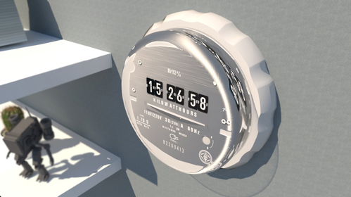 「台電瓩設計獎」中參賽者洪明誠改造舊電表成為翻頁時鐘