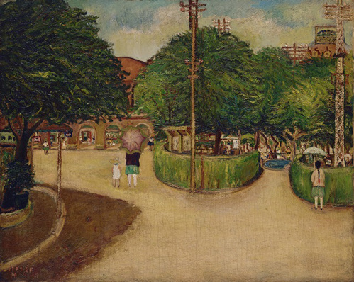 陳澄波，《夏日街景》，1927