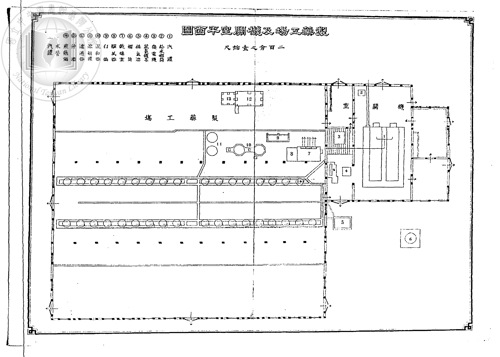 《臺灣總督府製藥所事業第二年報》裡的工廠平面圖