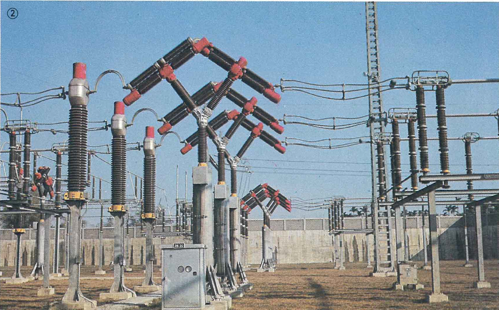 1974年啟用的天輪超高壓變電所 345 kV 開關場。