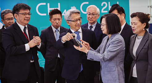 TPC and Academia Sinica jointly hosted a press conference for the ‘Carbon-Free Hydrogen Co-firing Power Generation Technology’ in 2023, showcasing the latest achievements in hydrogen energy.