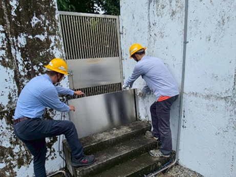 圖說:為防範巴威颱風侵襲，台電台東區處全面投入防颱作業。