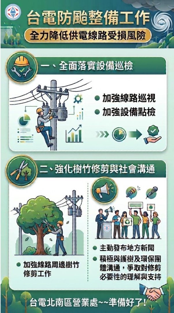 台電防颱整備工作。