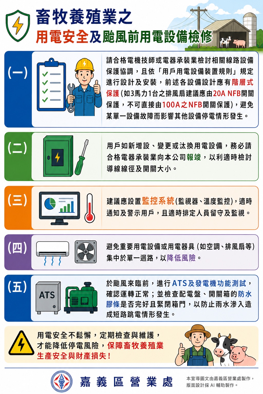 畜牧養殖業用電安全宣導