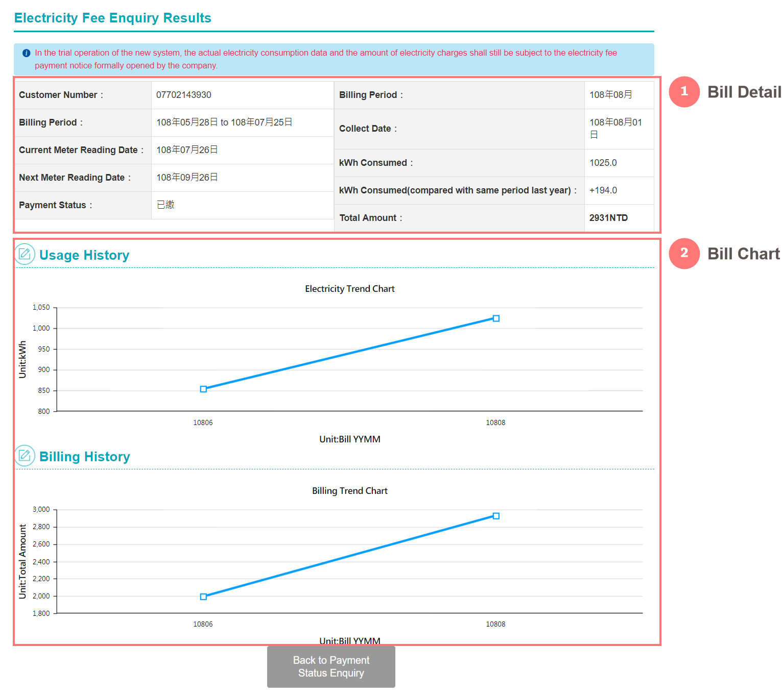 View billing details